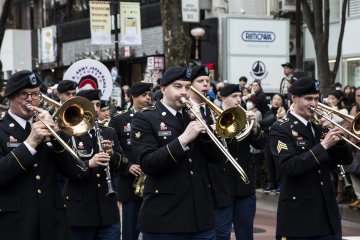 The US Army Japan Band was one of several marching bands that put on a show for onlookers
