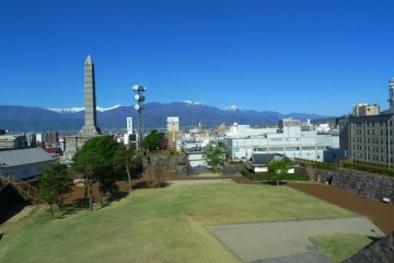 View of the Honmaru enclosure from the watchtower.