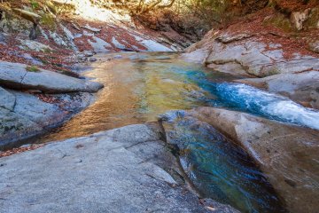   Depending on the angle, the water`s color changes from emerald green to crystal blue