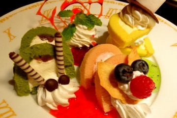 Dessert trio featuring The Chesire Cat, The Caterpillar, & The Hatter