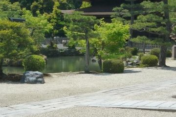 Zen raked stone gardens, tranquil greenery and ancient Zen architecture