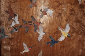 Fine paintings on wooden doors