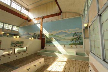 The bath house, a typical Tokyo public bath built in 1929; the wall paintings were really cool
