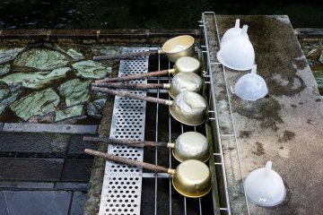People can fill their bottles with spring water here