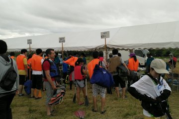 The registration booth