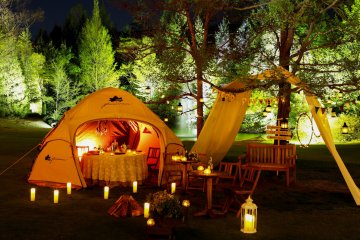 "Glamping" (glamorous camping)