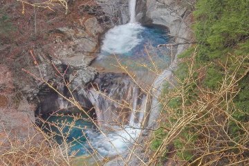 As the mountain trail rises above these falls it’s possible to get one last look before leaving this picturesque valley