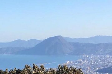 Beautiful Beppu, with Mount Takazaki at center, as seen from APU University