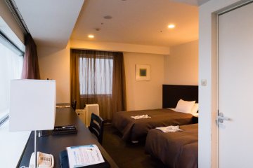 This particular room is large for a Japanese business hotel
