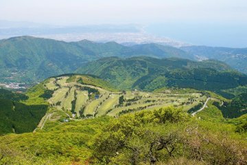 Looking down upon Odawara and the coastline