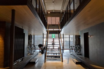 The interior is trendy, modern and inviting.