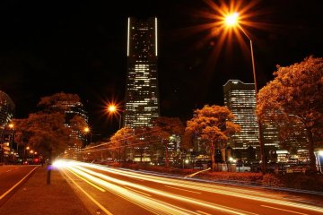<p>City streets glowing with traffic</p>