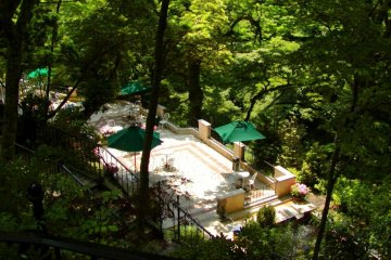Hidden patio overlooking a stream