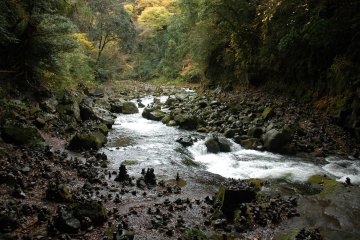 River gorge with cairns