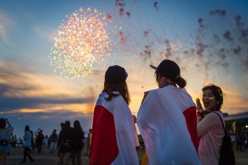 Sunset fireworks at circuit GROUNDS
