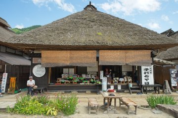 One of the wooden houses.