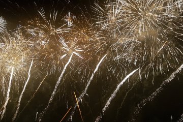Golden fireworks at Adachi fireworks