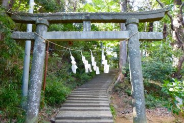 The entrance gate toward the top of the hill