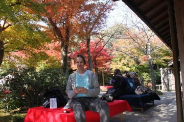 A bowl of Matcha under the koyou = simple profoundness