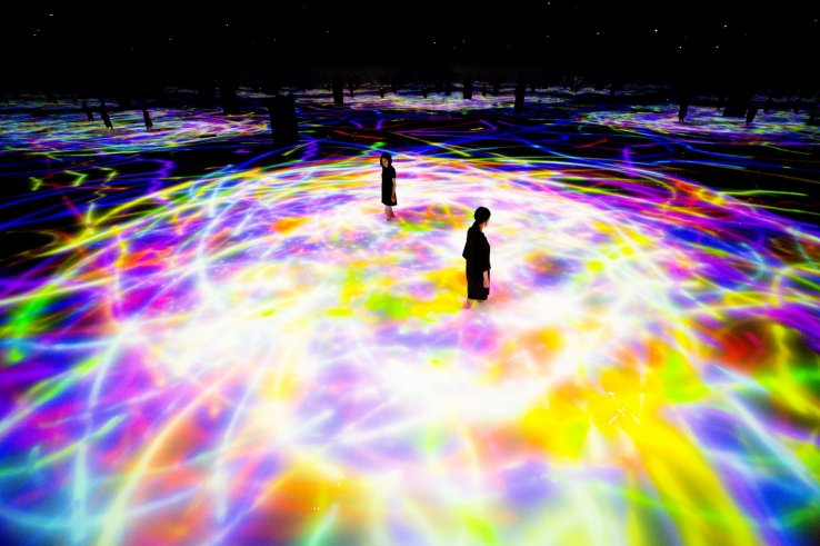 Drawing on the Water Surface Created by the Dance of Koi and People - Infinity // teamLab,  2016-2018