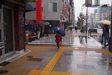 Road leading into the shrine from main road. I recommend going to the shrine by Inari-cho Station, as its easier to get there. You can leave through Ueno later. Maps are placed conveniently near the the stations if you want to check your bearings.