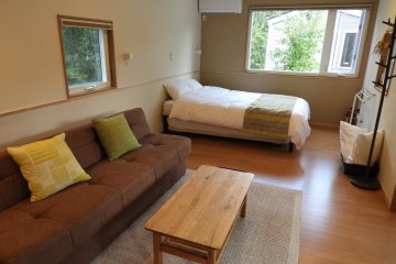 Sleeping and living space at the Trailers