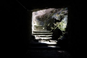 Emerging from the tunnel under the highway