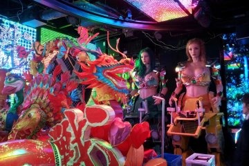 Some of the props are on display before the show