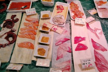 Ready-to-eat portions of sashimi