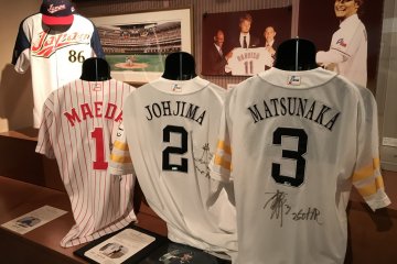 The popularity of baseball in Japan is emphasised in the sporting exhibition room