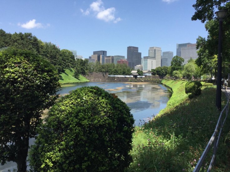 Imperial Palace running route: lots of green and the palace moat