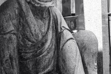 A surprisingly realistic statue that was one of a pair