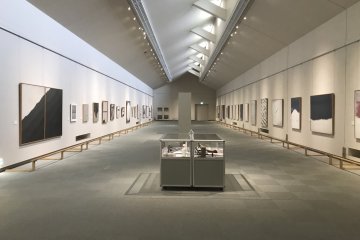 The paintings on display depict Japan's snow country, and other snowy spots around the world