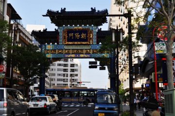 The gate marking the entrance to Chinatown is beautifully decorated