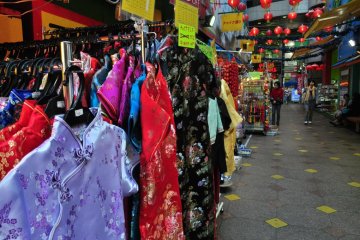 In China Town you can buy yourself a cheongsam in almost any colour