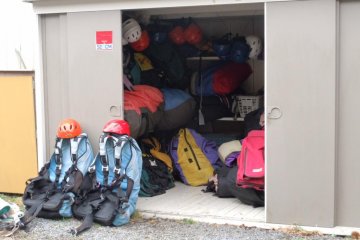 Helmets and harnesses.