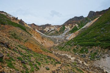 Going farther the landscape gradually changes into just rocks a small plants