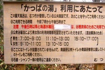Kappa no Yu has gender separated hours. It closes at 5pm and has cleaning shortly thereafter, but there's no one around to stop you from having a dip after hours