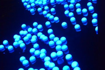 Sumida River transformed into a blue glowing river.