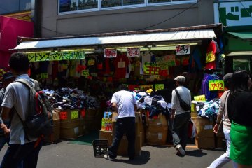 Cheap clothes bazaar.