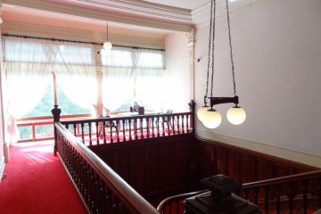 The beautiful red carpet landing on the third floor