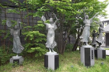In the garden at the City Museum of Art
