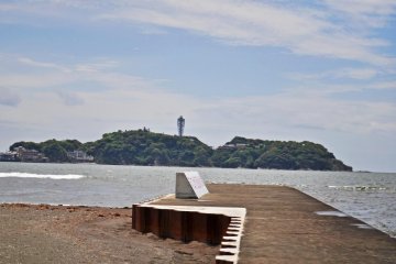 A view of Enoshima from the beach