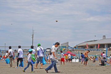 The volleyball area