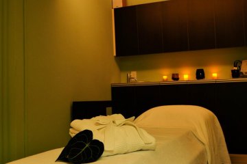 <p>Therapy room at formachika Beauty Therapy</p>