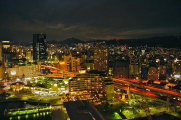 Panoramic view from the Kobe Port Tower café