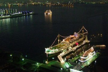 A view of the harbor. Boats come in and out all night long.