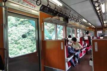 Crossing over the Deyama iron bridge