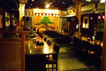 The restaurant has many smaller rooms