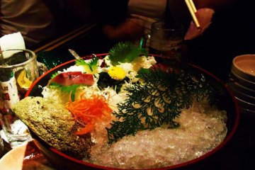 Sashimi....looking a little bit lonely on all this ice! But at least it was really good!